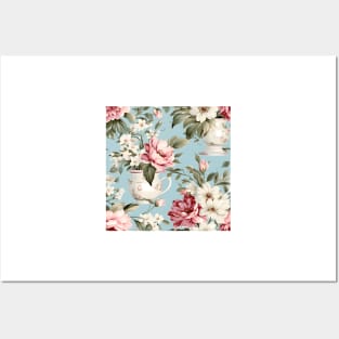 Shabby Chic Flowers Pattern 23 Posters and Art